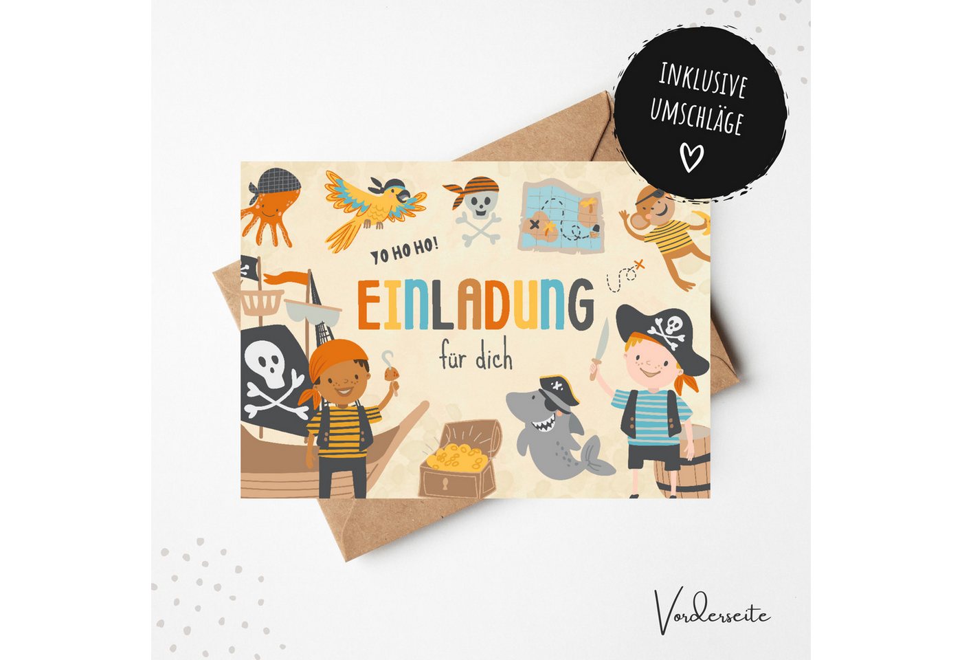Thumbnail - MeinBaby123® Einladungskarten Kindergeburtstag inkl. 10 Umschläge, Kindergeburtstag Jungs und Mädchen, Geburtstagseinlad...