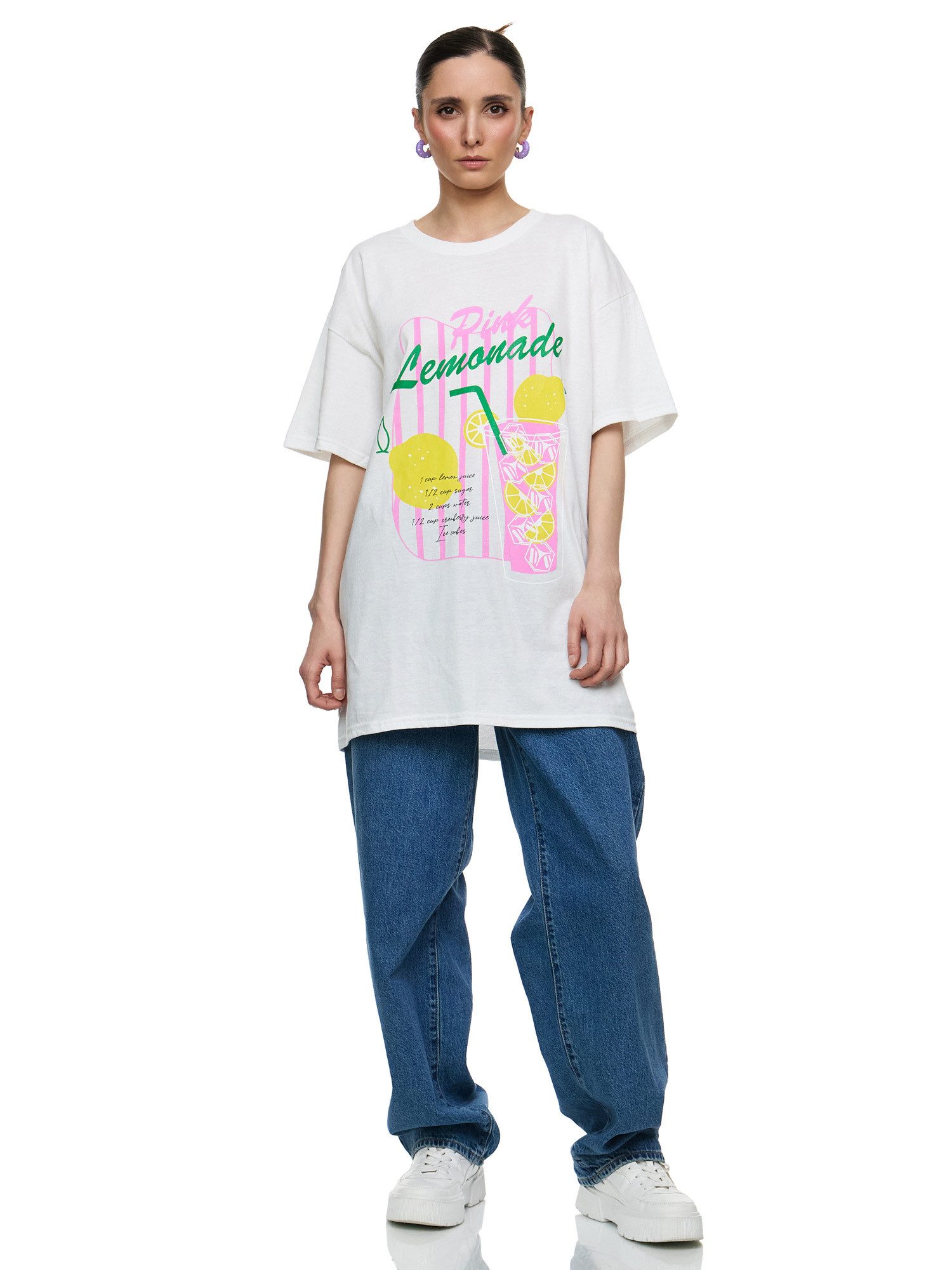 Worldclassca T-Shirt Worldclassca Oversized Print PINK günstig online kaufen