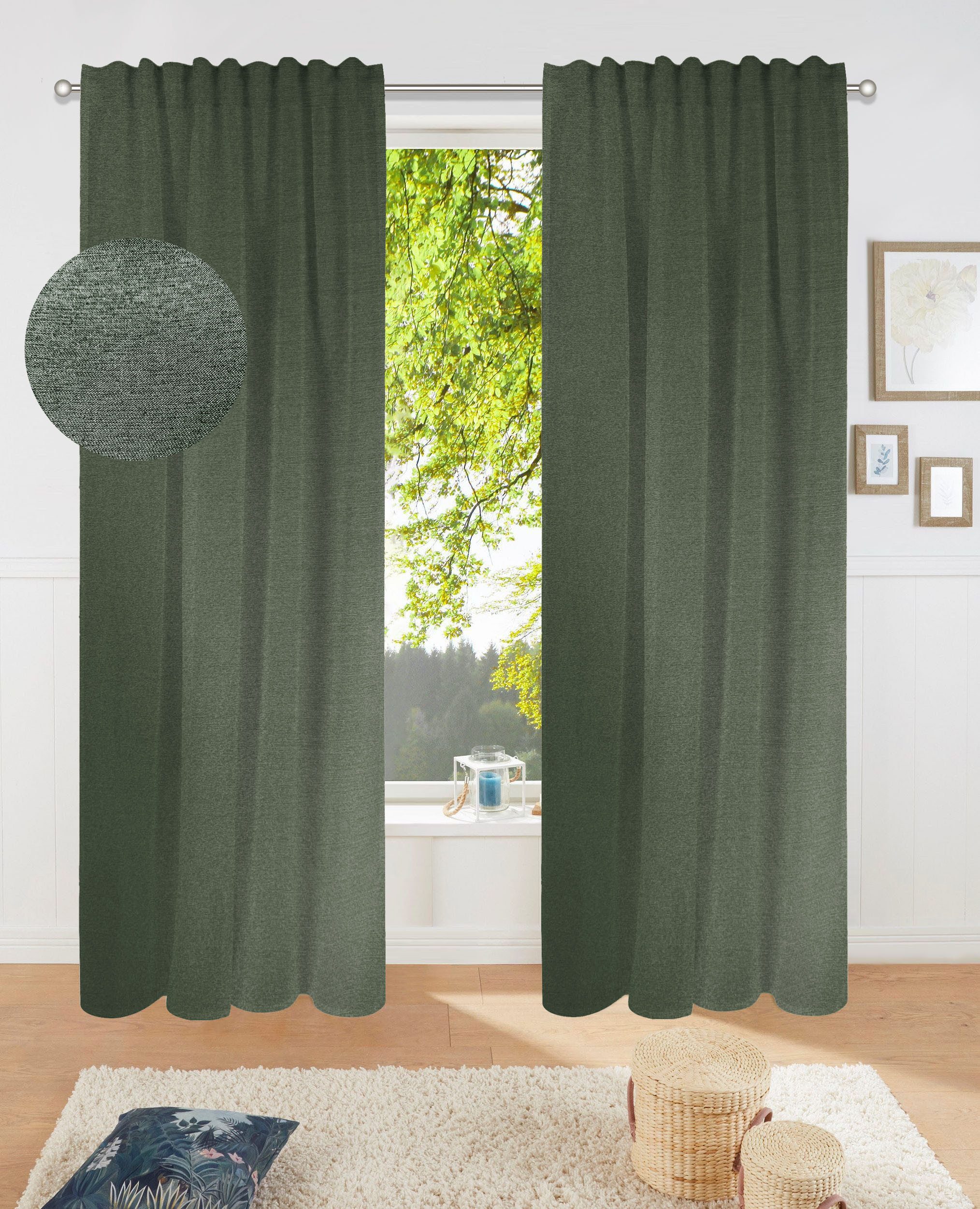 my home Verdunkelungsvorhang Fleuriss, Multifunktionsband (1 günstig online kaufen