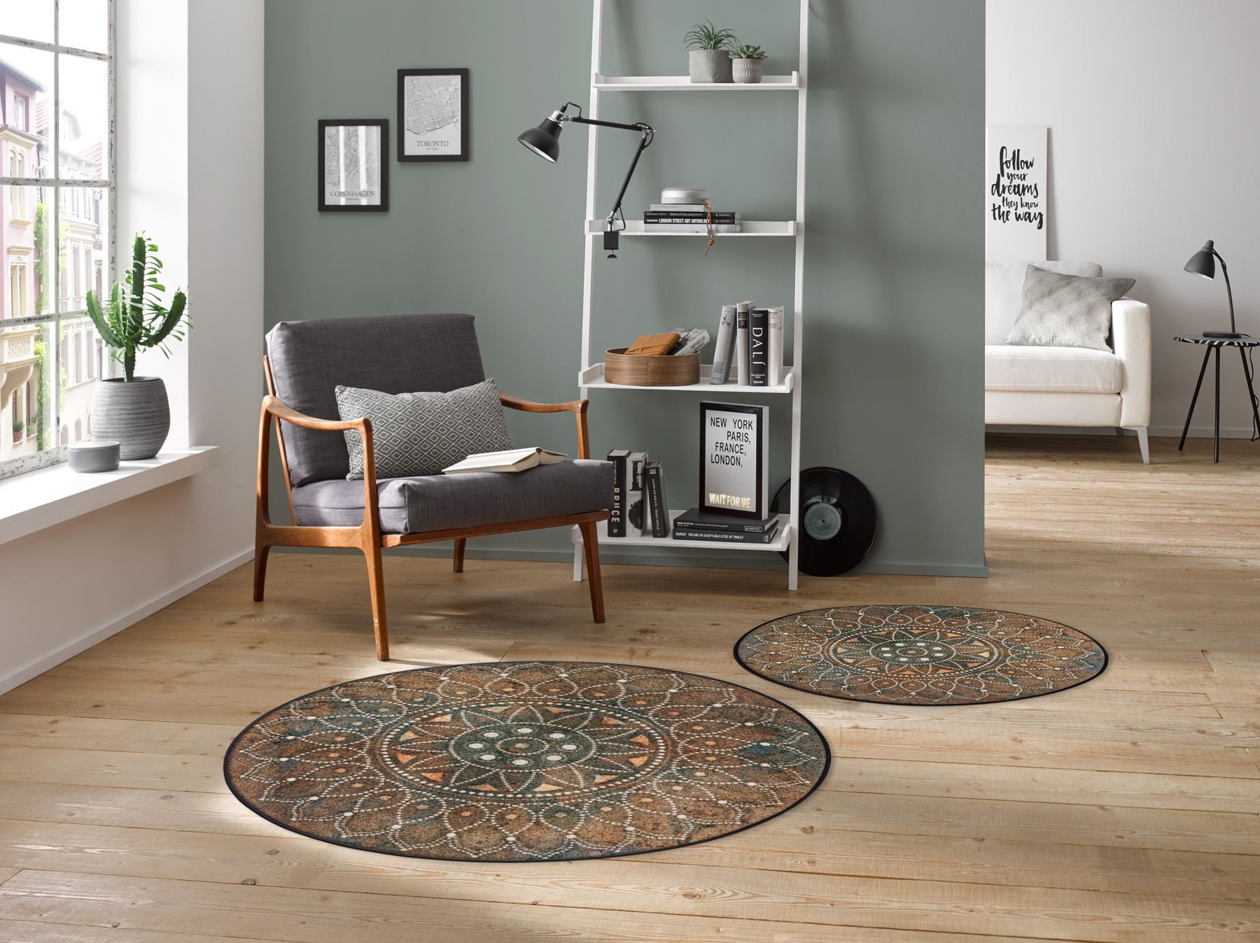 wash+dry by Kleen-Tex Teppich Matte rund 115x115 Madhana braun, rund, Höhe: günstig online kaufen