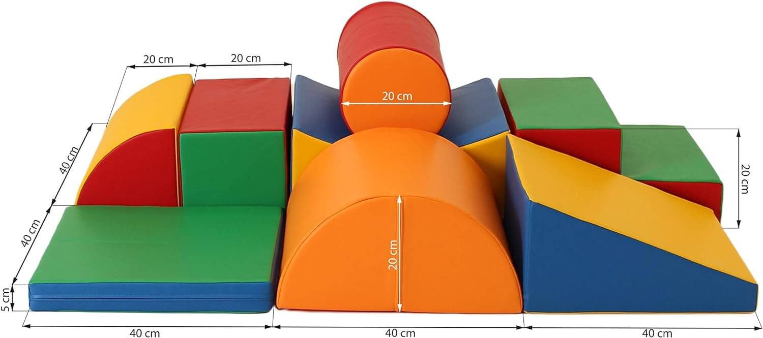 IGLUSoftplay IGLU SET 33 Adventurer - Beige/Grün/Pastell Schaumstoff-Bausteine Spielbauklötze, (Set), Modernes Design und hochwertige Verarbeitung