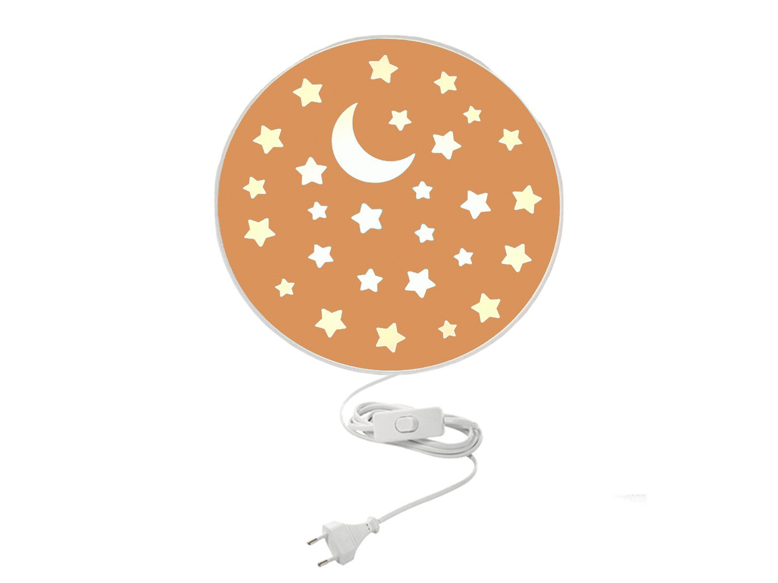 niermann LED Wandleuchte, Dimmfunktion, LED wechselbar, Warmweiß, mit Schalter und Stecker, kleine Kinderlampe, ausgefallen flach, 25cm