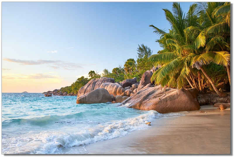 Victor (Zenith) Leinwandbild Karibik Strand, Landschaften, in 30x45 cm, Wandbild Leinwand Meer, Strandbild