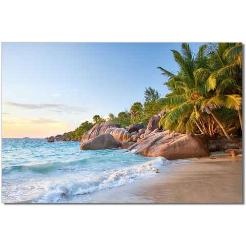 Victor (Zenith) Leinwandbild Leinwandbild \"Karibik Strand\" - Größe: 30 x 45 cm, Landschaften, in 30x45 cm, Wandbild Leinwand Meer, Strandbild