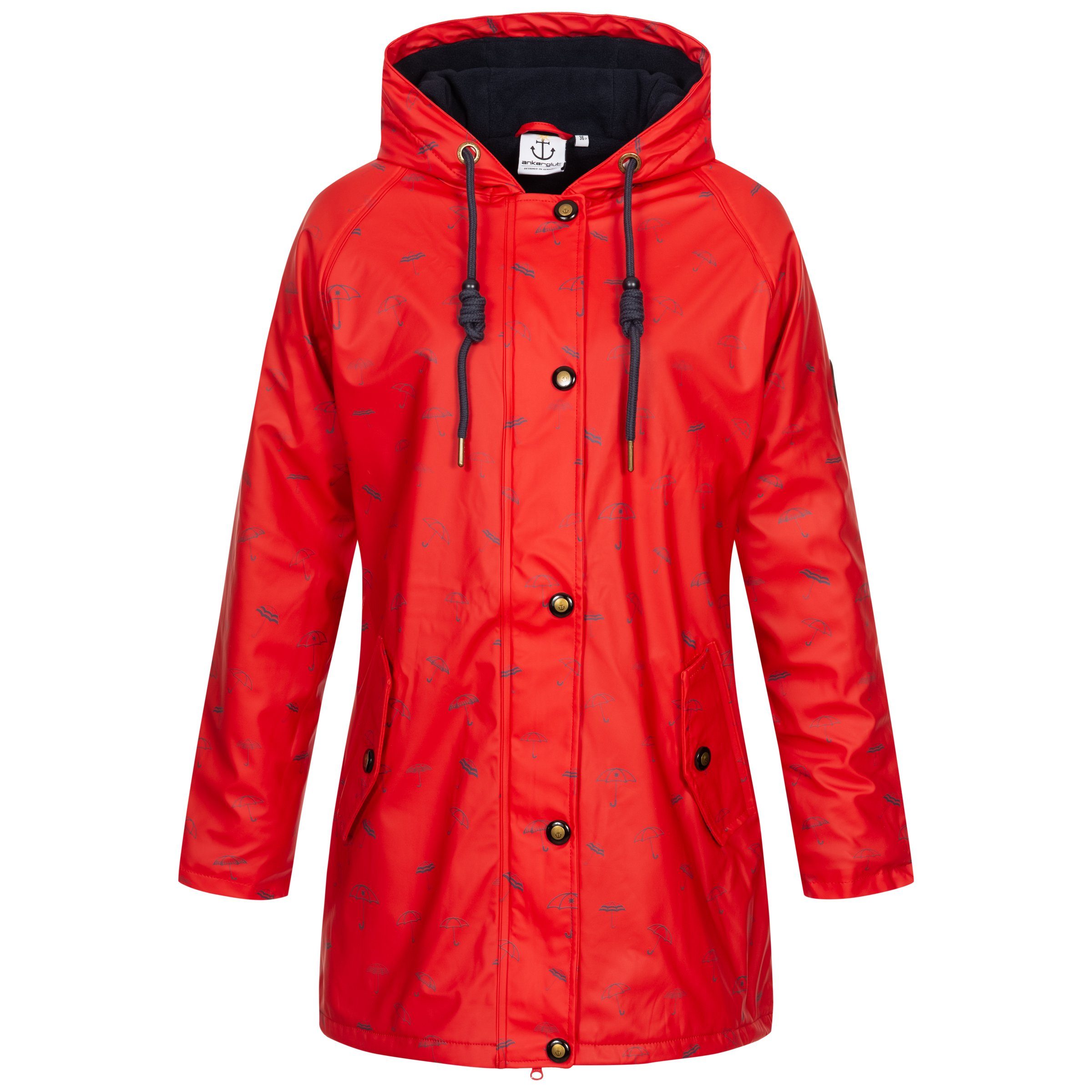 auch #ankerglutmeer DEPROC Regenjacke red in Größen Friesennerz Active erhältlich WOMEN CS Großen