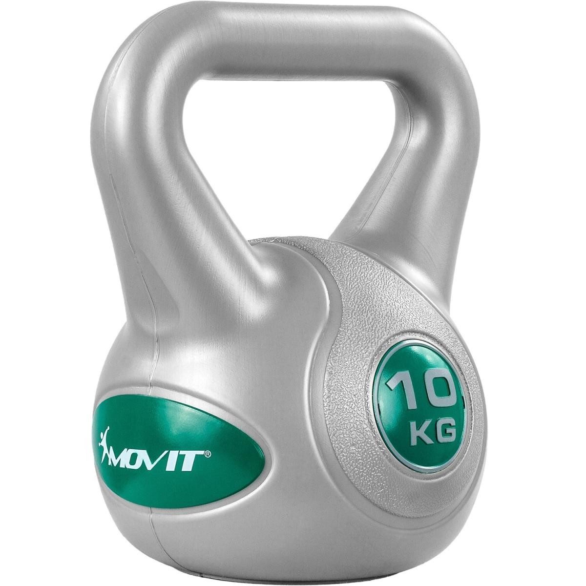 MOVIT Kettlebell Kugelhantel GREY mit bodenschonender Kunststoffhülle schadstoffgeprüf