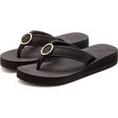 LASCANA Sandale, Pantolette, Badezehentrenner Zehentrenner, Badeschuh mit Ringapplikation "Italy" VEGAN