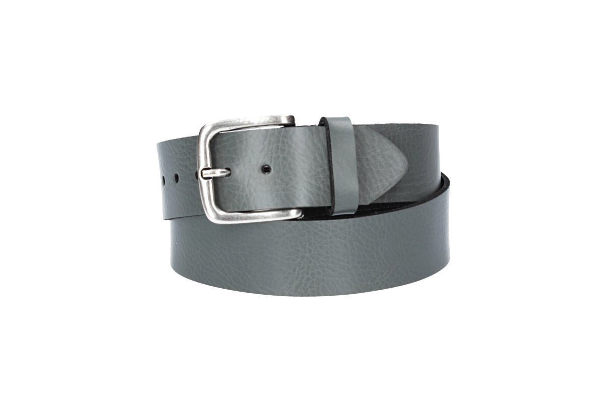 (KB11-770) Silber mit sehr in Dornschließe weiches Ledergürtel Grau Kids in 30mm kiddybelts Vollrindleder