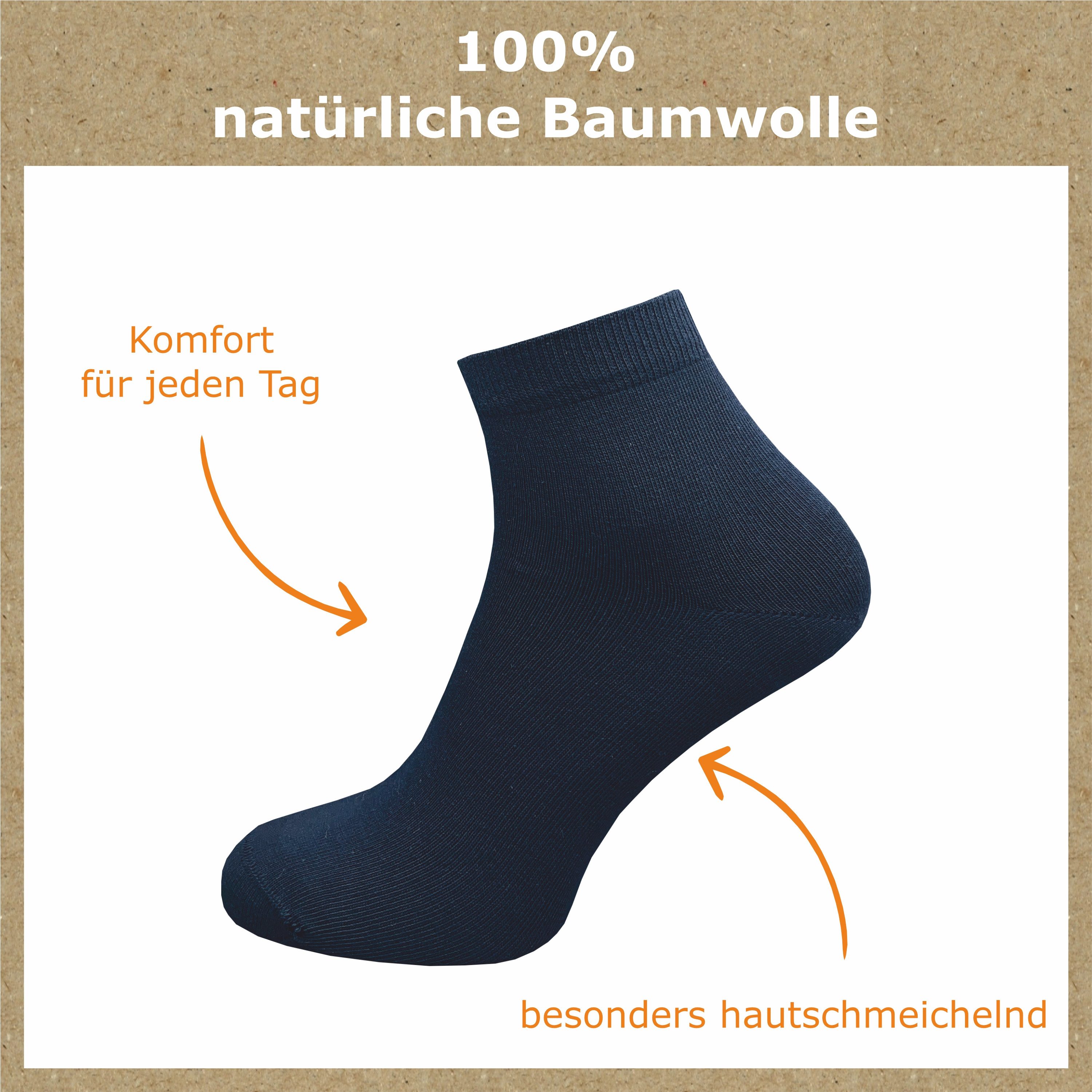 GAWILO Kurzsocken aus 100% reiner Baumwolle - Quartersocken für Herren (10- günstig online kaufen