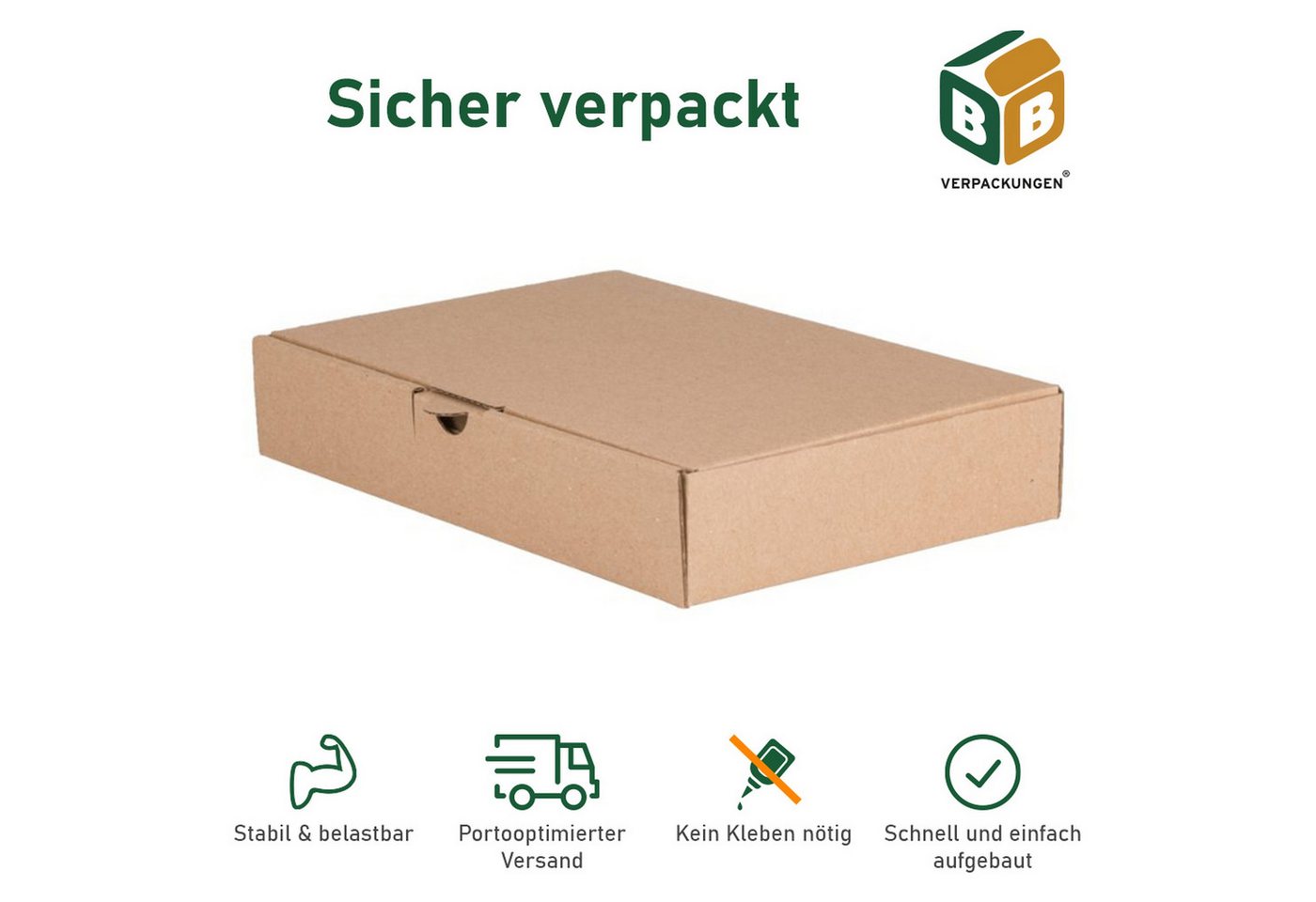 BB-Verpackungen Versandkarton Maxibriefkarton DIN A5, 240 mm x 160 mm x 45 mm
