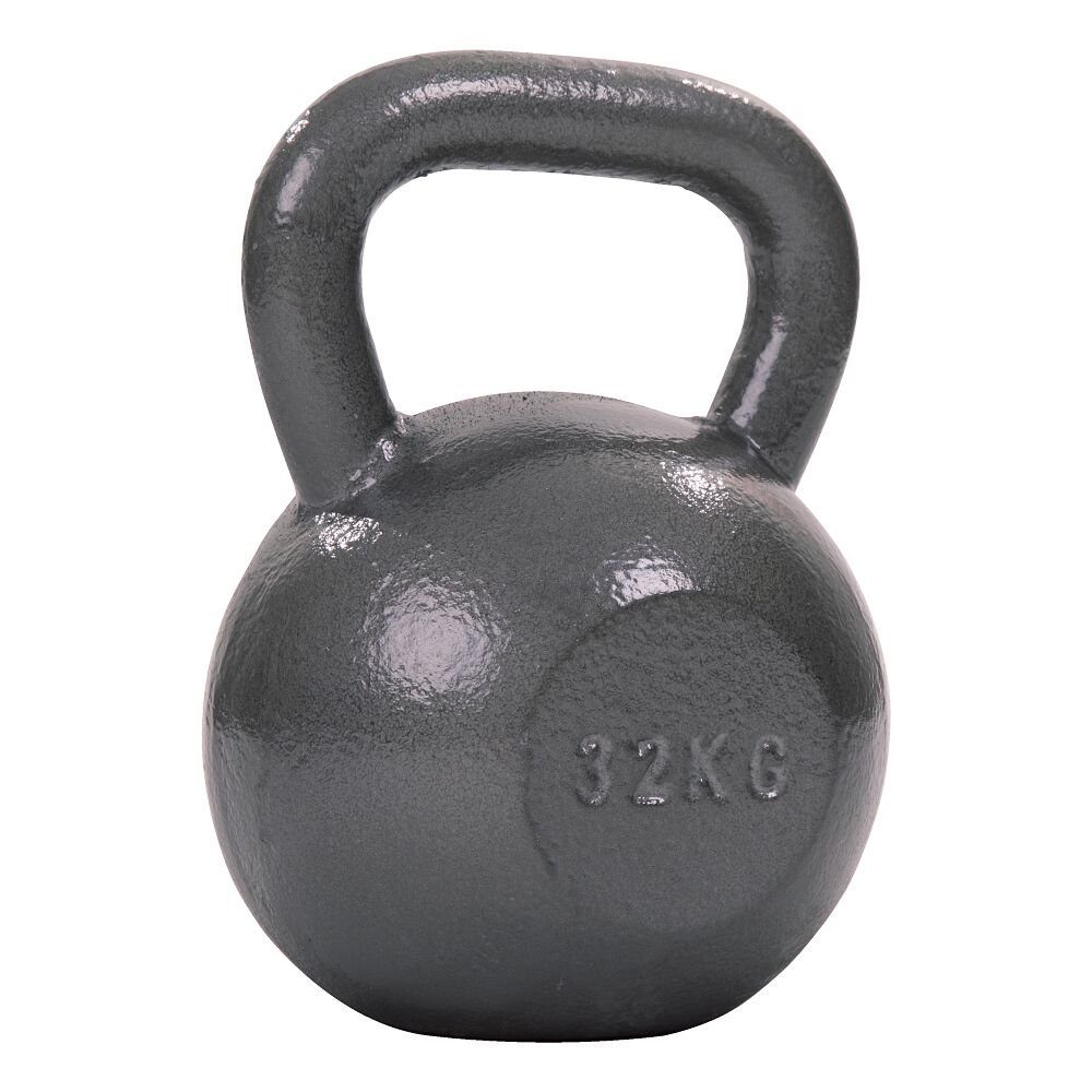 Kettlebell Hammerschlag, handliche, Grau, rutschfeste 32 Griffe Kettlebell Sport-Thieme lackiert, kg Besonders