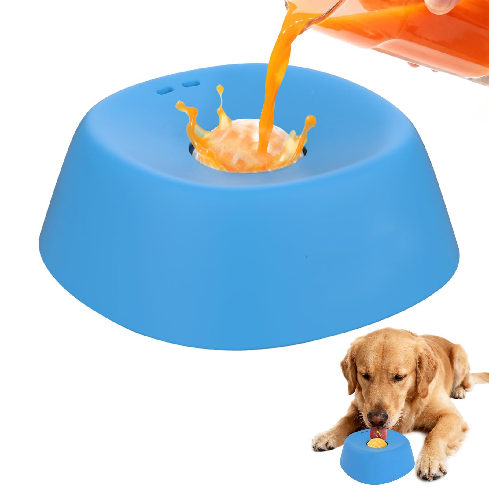 Ledander Futternapf Langsam fressender Hundenapf,geeignet flüssige Leckerlis,rutschfest, Geeignet für große, mittlere & kleine Hunde – für Brühe oder Joghurt