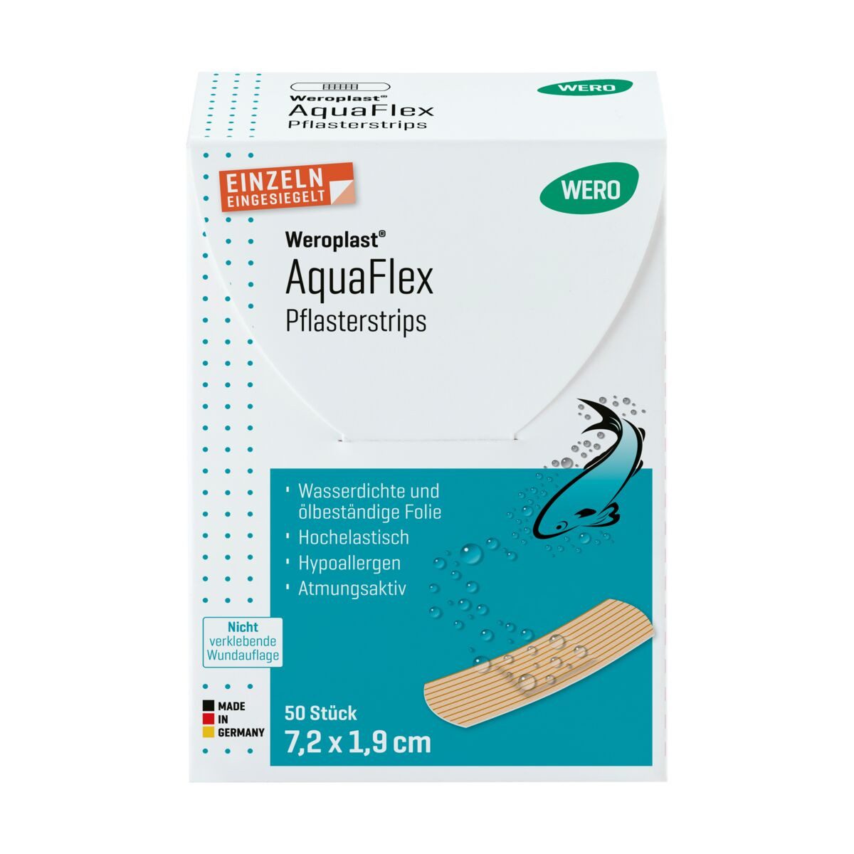 Weroplast® Wundpflaster Weroplast® AquaFlex Pflasterstrips (50 St), Pflasterstrips