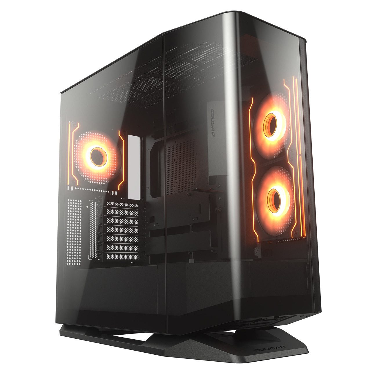 Cougar Gaming-Gehäuse FV270 BK, Midi-Tower, USB/Audio, 2x USB 3.0, 1x USB 3.2 Gen2 Type-C, ATX, schwarz, 4 Lüfter vormontiert