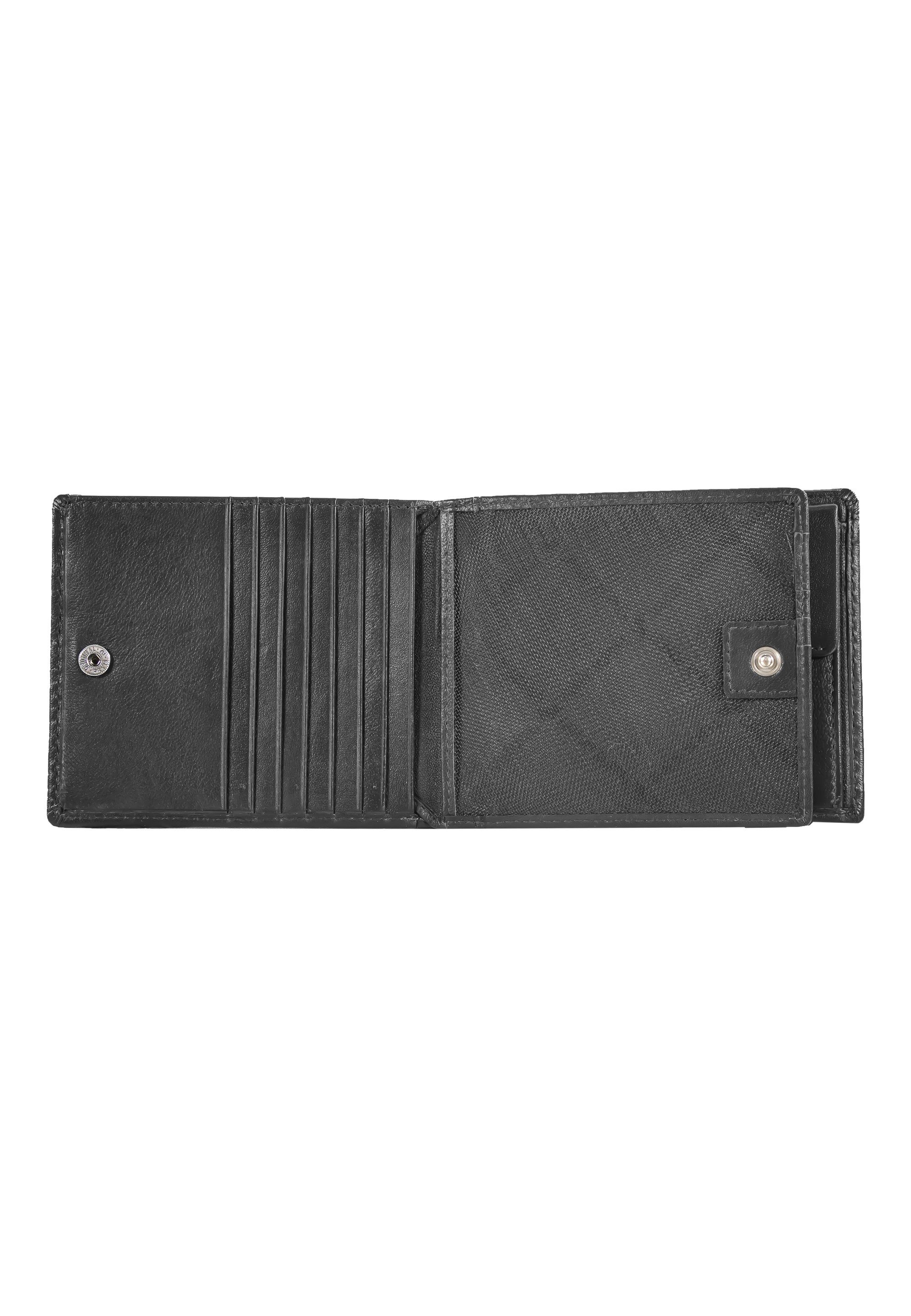 Büffel HENRY, mit Aufteilung schwarz praktischer Brieftasche Braun