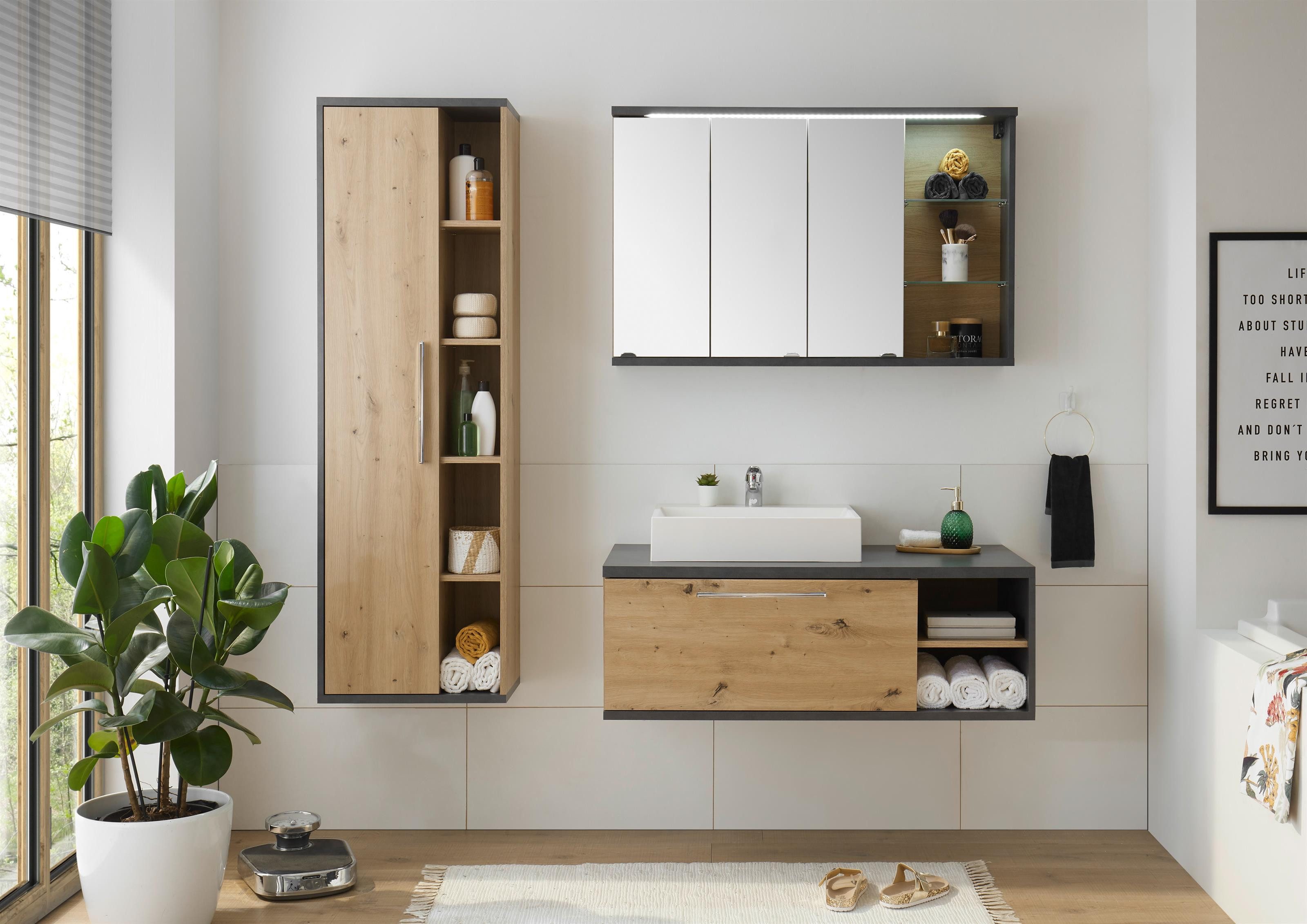 BEGA BBK Badezimmer-Set 180 x 190 x 53 cm (B/H/T), (3-teilig, 3-St)