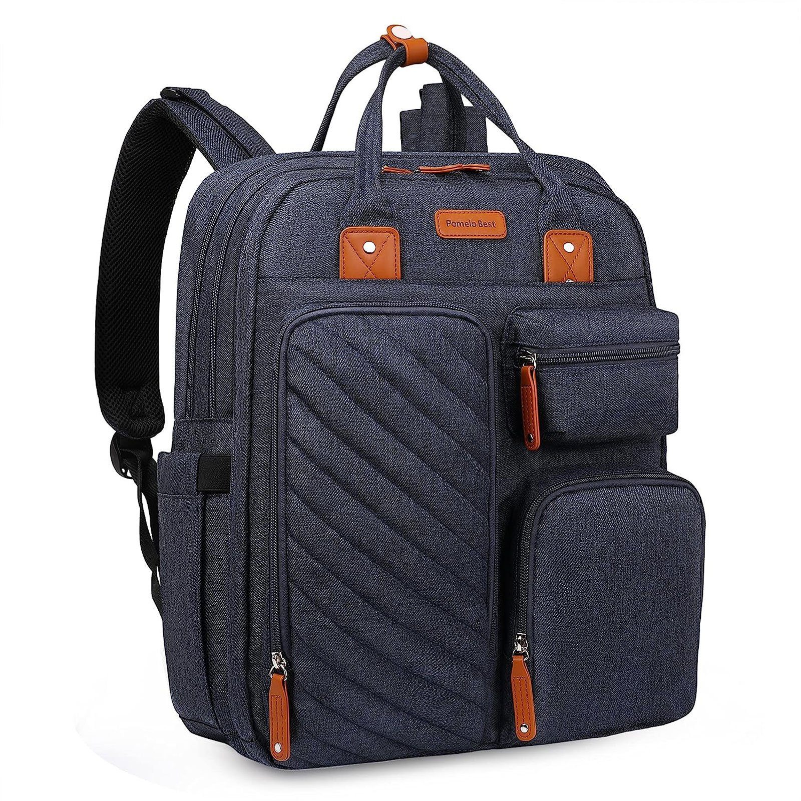 tragbarer (Windeln Multifunktions-Babytaschen Babyflasche mobiler Milchfläsche für Mama Babytasche, Baby Dunkelblau REDOM Rucksack mit Wickeltasche Rucksack Kinderwagengurte Laptopfach), unterwegs, Wickelauflage und Tasche mit mit Wärmeisolierte Wickelrucksack Multifunktional, Flaschenhalter, Schnullerhalter Papa