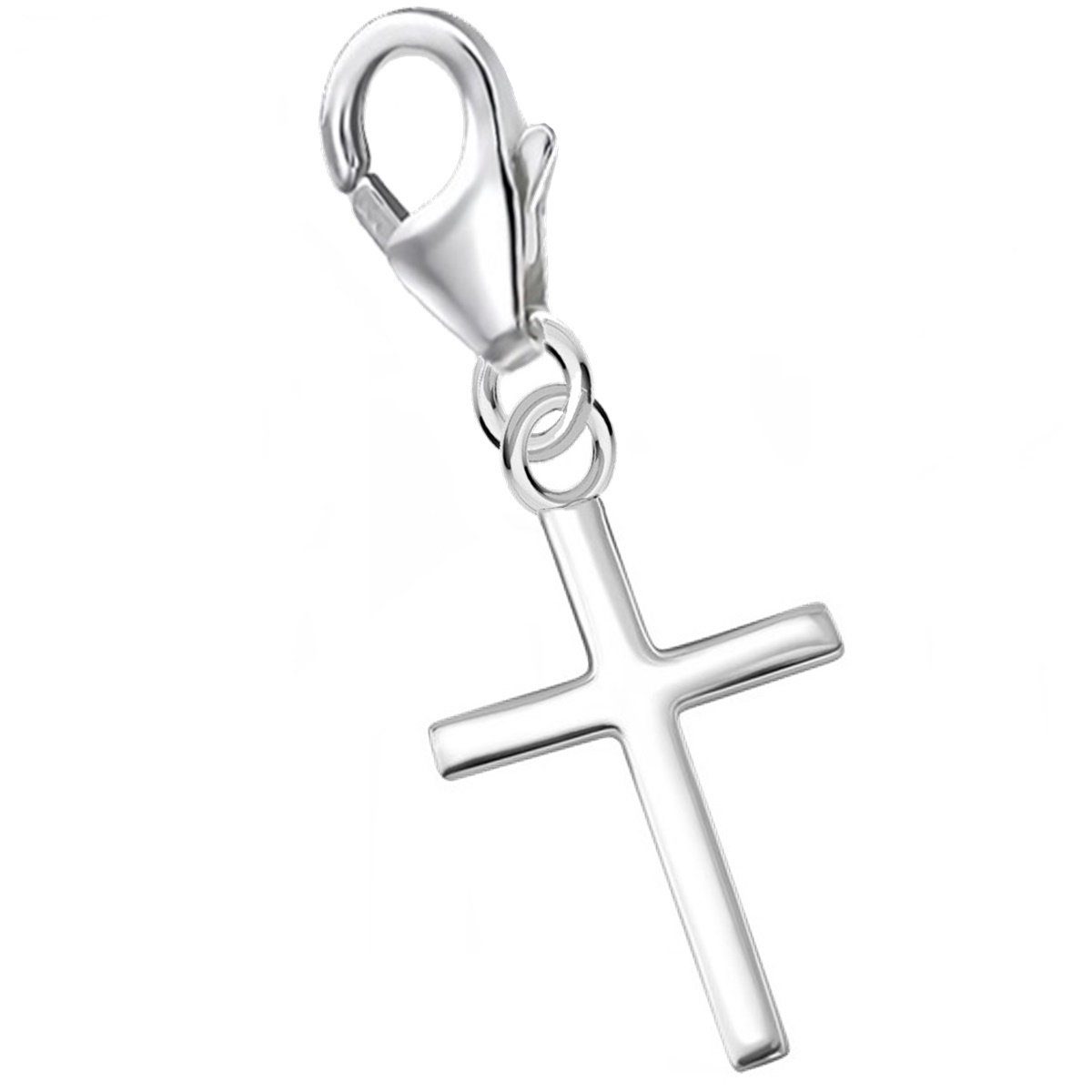 Kreuz Kreuz aus Anhänger Hufeisen Charm Goldene Charm 925 Sterling-Silber Karabiner Basic