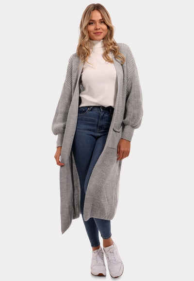 YC Fashion & Style Strickjacke Basic Strickjacke Cardigan Verschlusslos mit Einschubtaschen Boho