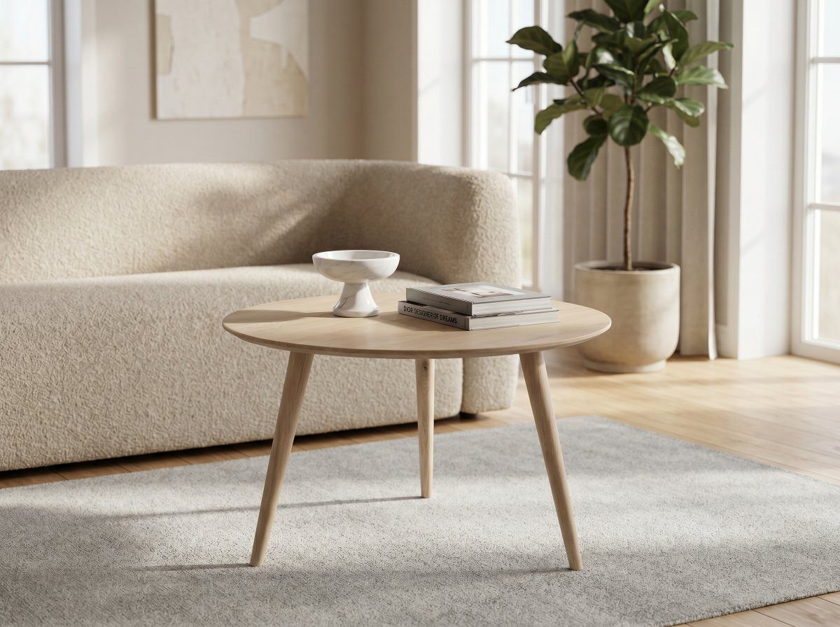 freiraum Couchtisch Oslo, in bianco, Wildeiche massiv - 50x75cm (HxD)
