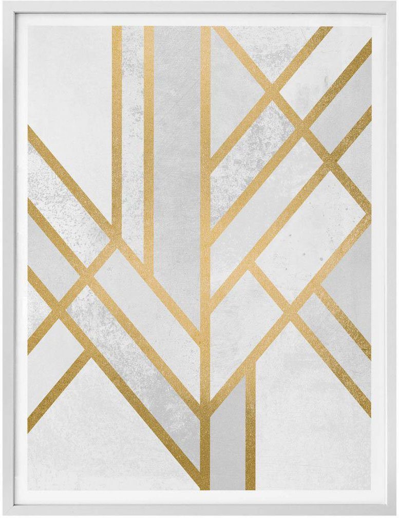 St) (1 Poster Wall-Art Schriftzug Gold, Geometrie