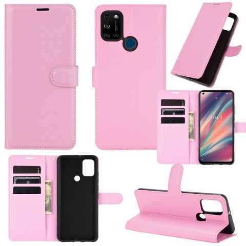 Wigento Handyhülle Für Wiko View 5 / View 5 Plus Tasche Wallet Premium Schutz Hülle Case Cover Etui + 0,26mm H9 2.5 Hart Glas