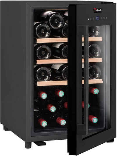 CLIMADIFF Weinkühlschrank CS31B1, Glastür, 31 Flaschen, 60L, Flaschenkühlschrank Kühlschrank, für 31 Standardflaschen á 0,75l,Design Weinkühler, Getränkekühlschrank 62x40x54cm Weinschrank