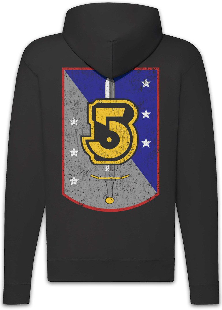 Urban Backwoods Sweatjacke Vintage Army Of Light Logo Zipper Hoodie Space Center TV Babylon 5 (1-tlg) Series Serie SciFi Kult
