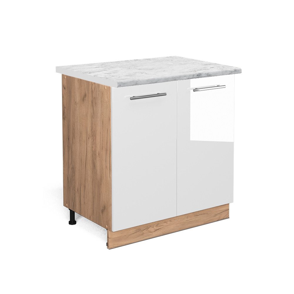 Vicco Spülenunterschrank Fame-Line, Weiß Hochglanz/Goldkraft Eiche, günstig online kaufen