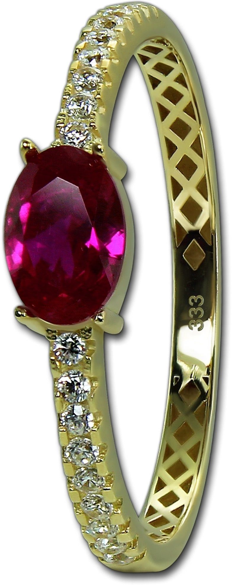 Ring Damen Goldring GoldDream (Fingerring), Ring weiß, Gold GoldDream Beauty 333er gold, Echtgold, Gr.60 Beauty Gelbgold pink