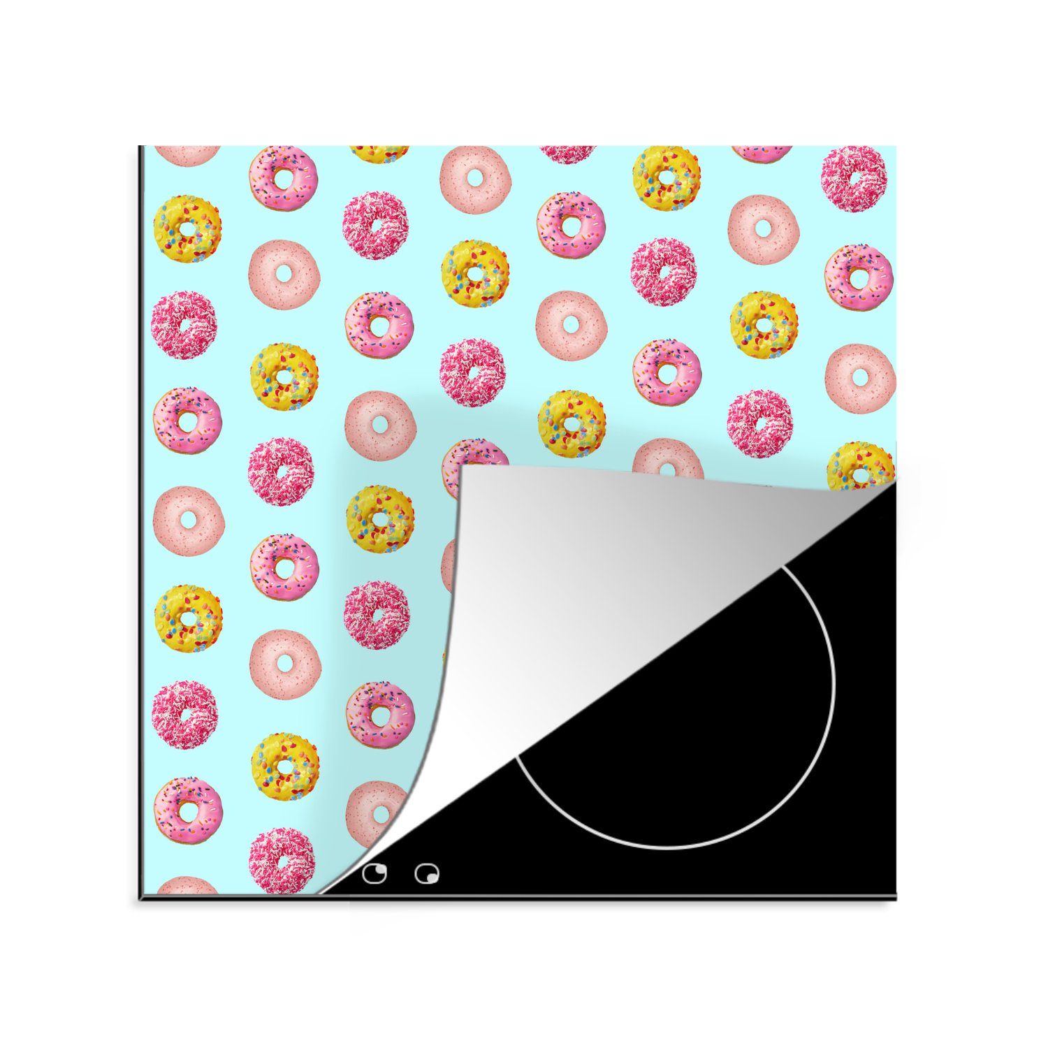 Donut, Muster (1 für Arbeitsplatte Farben - - MuchoWow 78x78 Vinyl, tlg), Herdblende-/Abdeckplatte Ceranfeldabdeckung, küche cm,