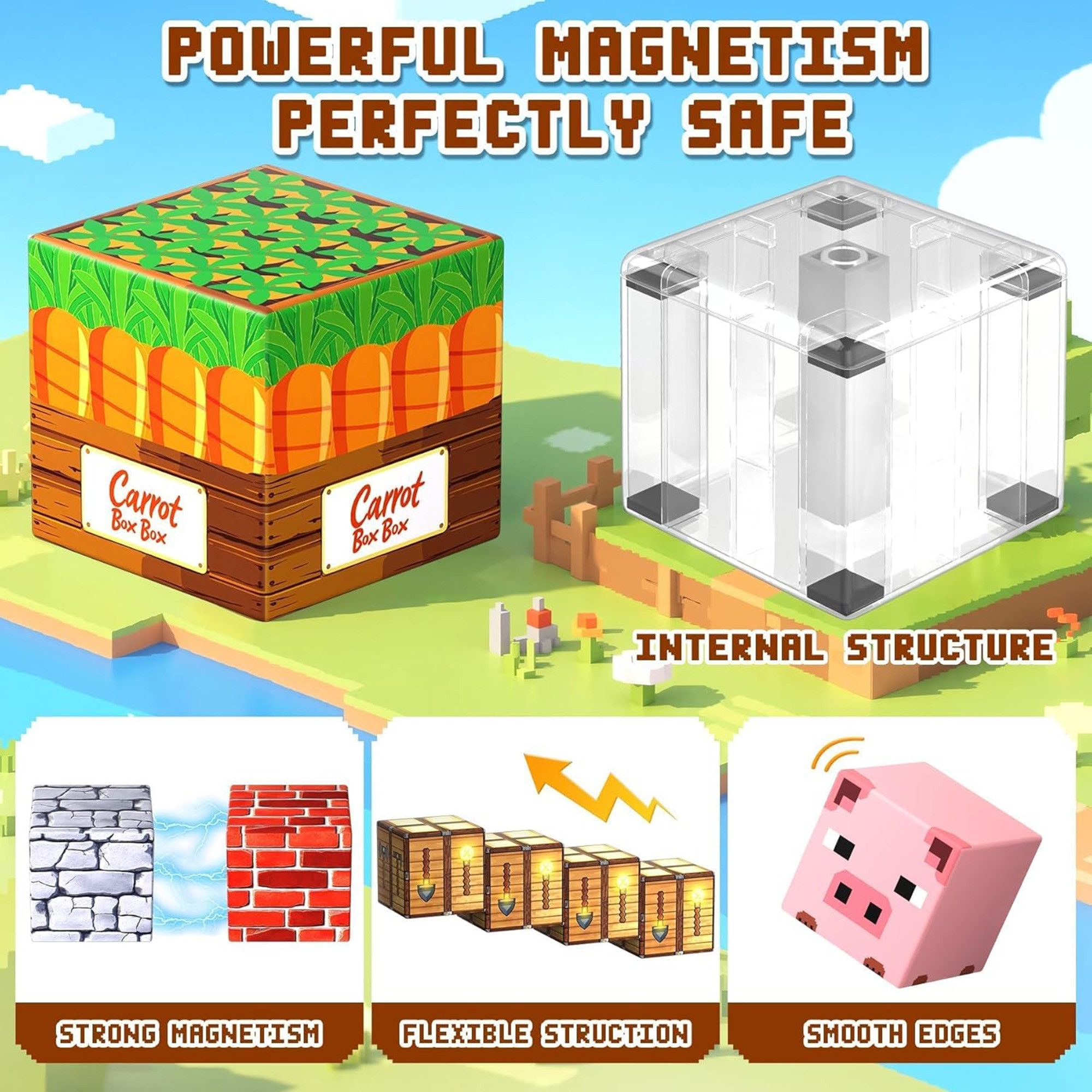 ibettertec Magnetische Bausteine,Magnetspielzeug,Magnetische Bauwelt Magnetspielbausteine, (Spar-Set, 1 St., 150-teiliges Magnetbaustein Reiseset, beliebig erweiterbar), kindersichere abgerundete Ecken,fördert Kreativität & MINT-Fähigkeiten