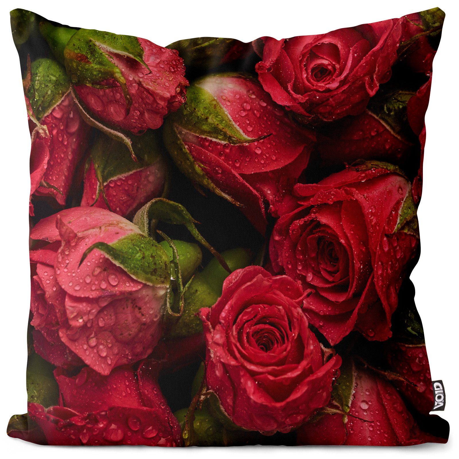 VOID Kissenbezug, (1 Stück), Rosenstrauss rote Rosen Blumen muttertag geschenk geblümt garten rose