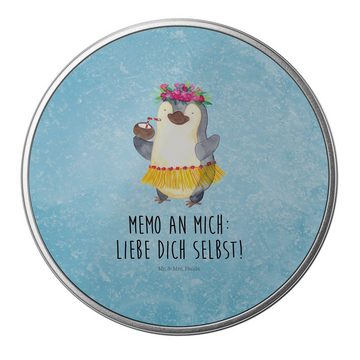 Mr. & Mrs. Panda Aufbewahrungsdose Pinguin Kokosnuss - Eisblau - Geschenk, Metalldose, Ferien, Geschenkb (1 St), Besonders glänzend