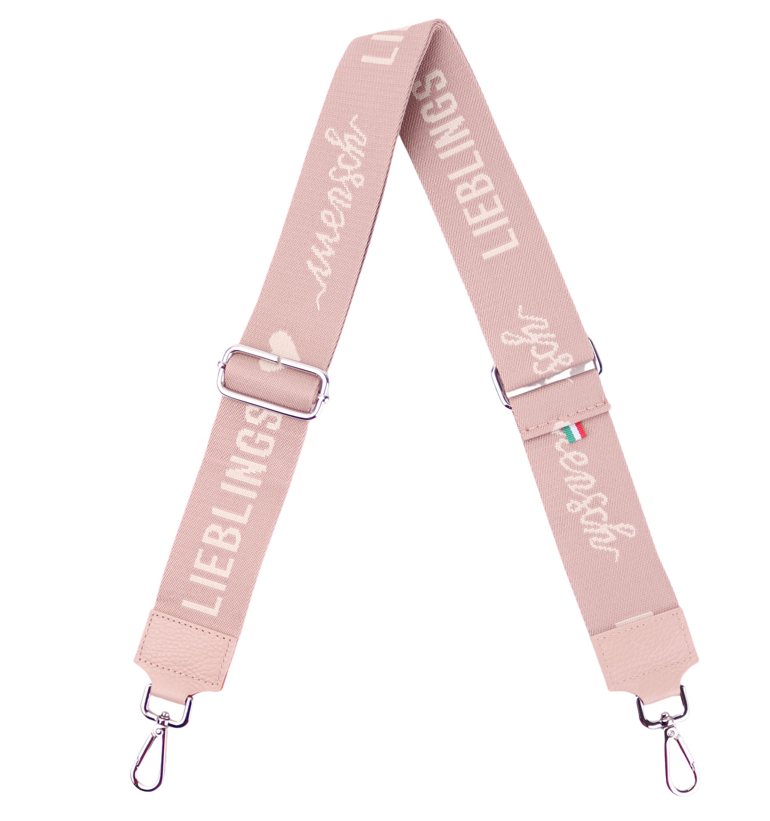 MIRROSI Schulterriemen Made in Italy aus Echtleder Schultergurt für Tasche zum Wechseln (Farben in: Rosa,Rot,Babyrosa,Orange,Flieder,Weiß, 1x Taschengurt) 5cm Breit Bohemian Style