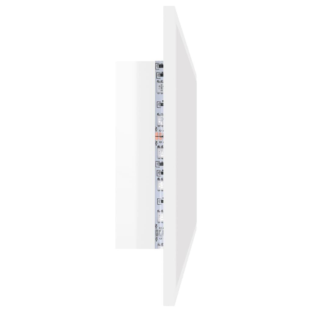 vidaXL Hochglanz-Weiß LED-Badspiegel Badezimmerspiegelschrank (1-St) 100x8,5x37 Acryl cm
