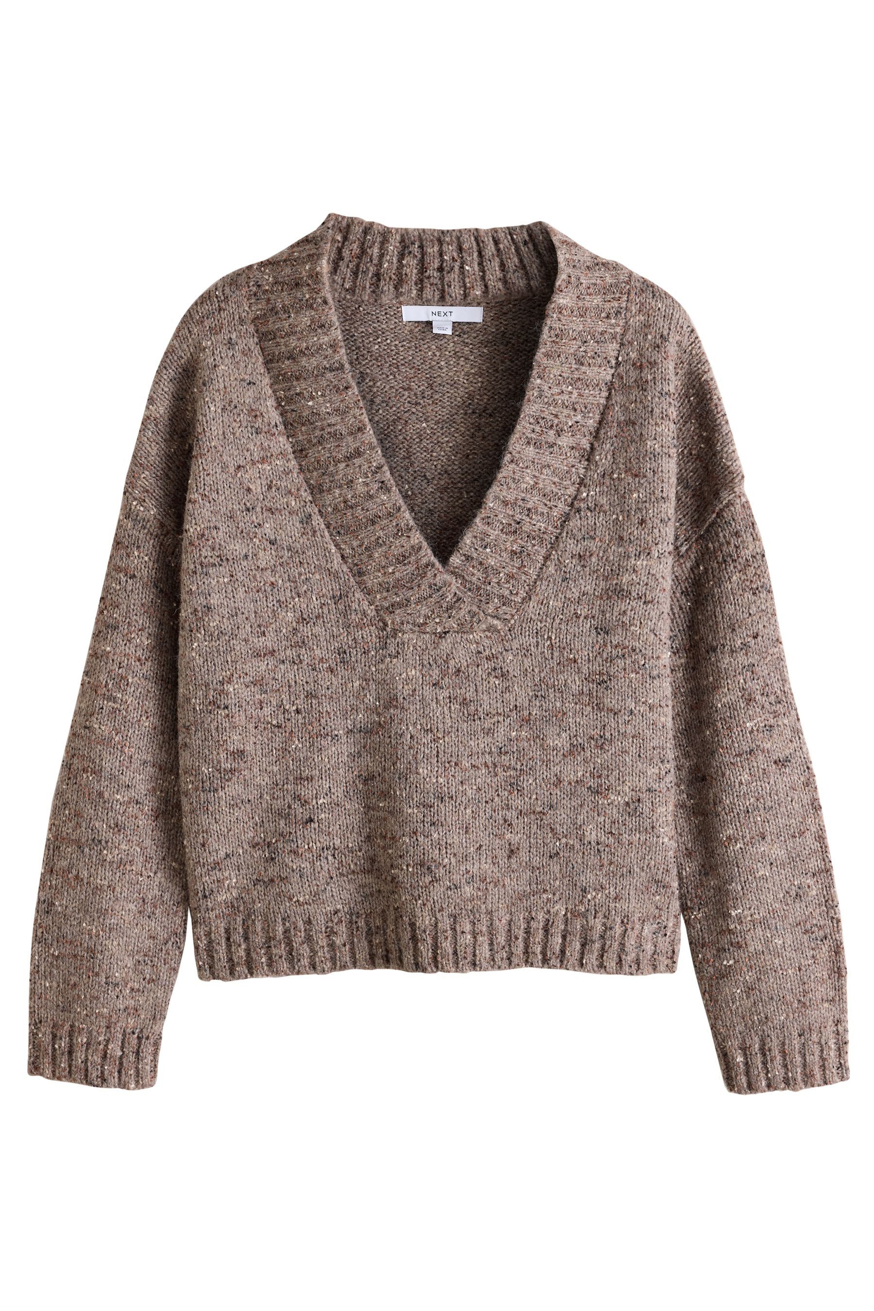 Next Strickpullover Langärmeliger Pullover mit V-Ausschnitt, Kurzgröße (1-tlg)
