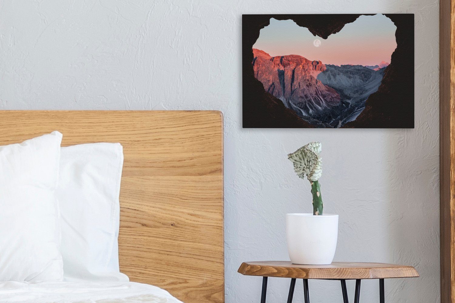 OneMillionCanvasses® Leinwandbild St), der Leinwandbilder, Wanddeko, 30x20 Aufhängefertig, Sonnenuntergang von (1 cm Höhle aus, Wandbild