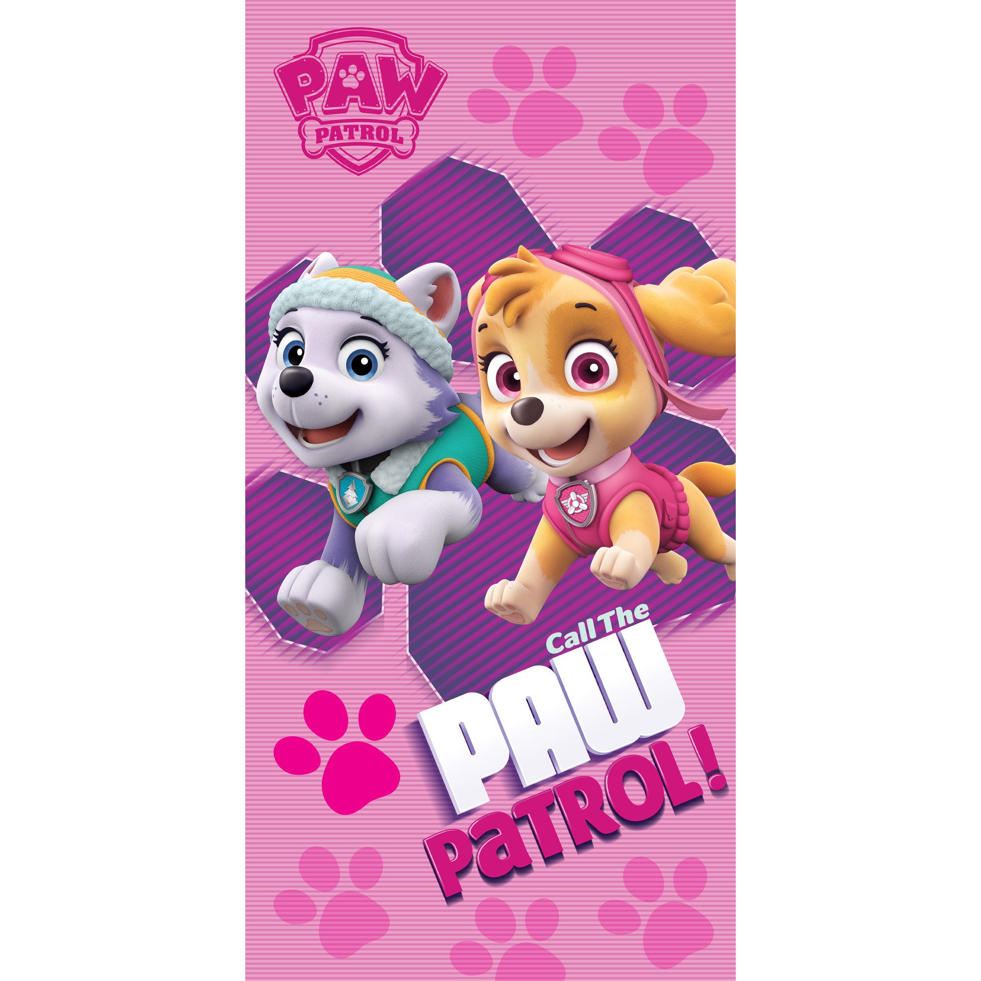 BERONAGE Strandtücher Paw Patrol Kinder Badetuch Girl's Rosa 60x120, 100% Baumwolle (1-St), Frottee in Velours-Qualität