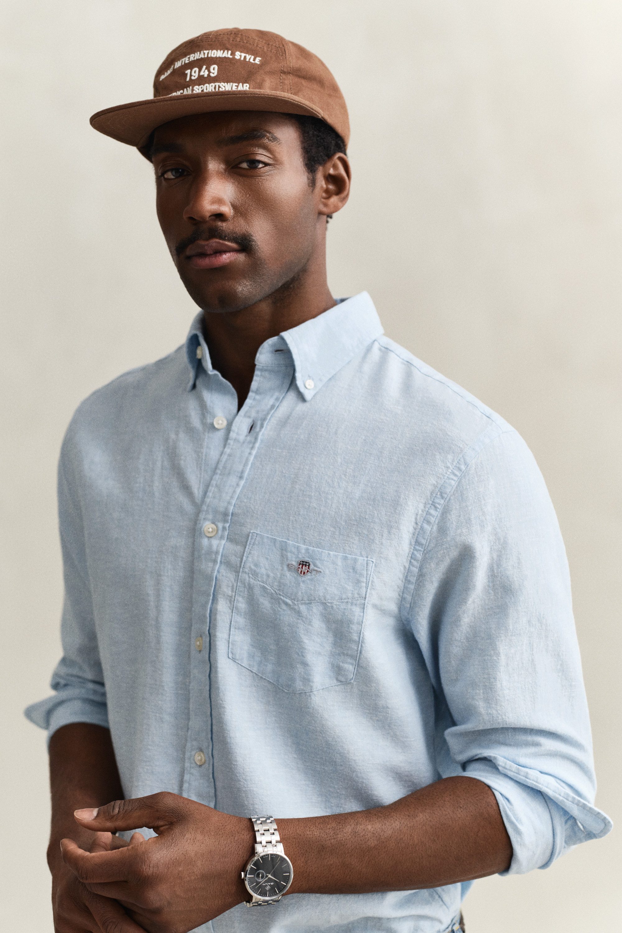 Gant Langarmhemd REG COTTON LINEN SHIRT