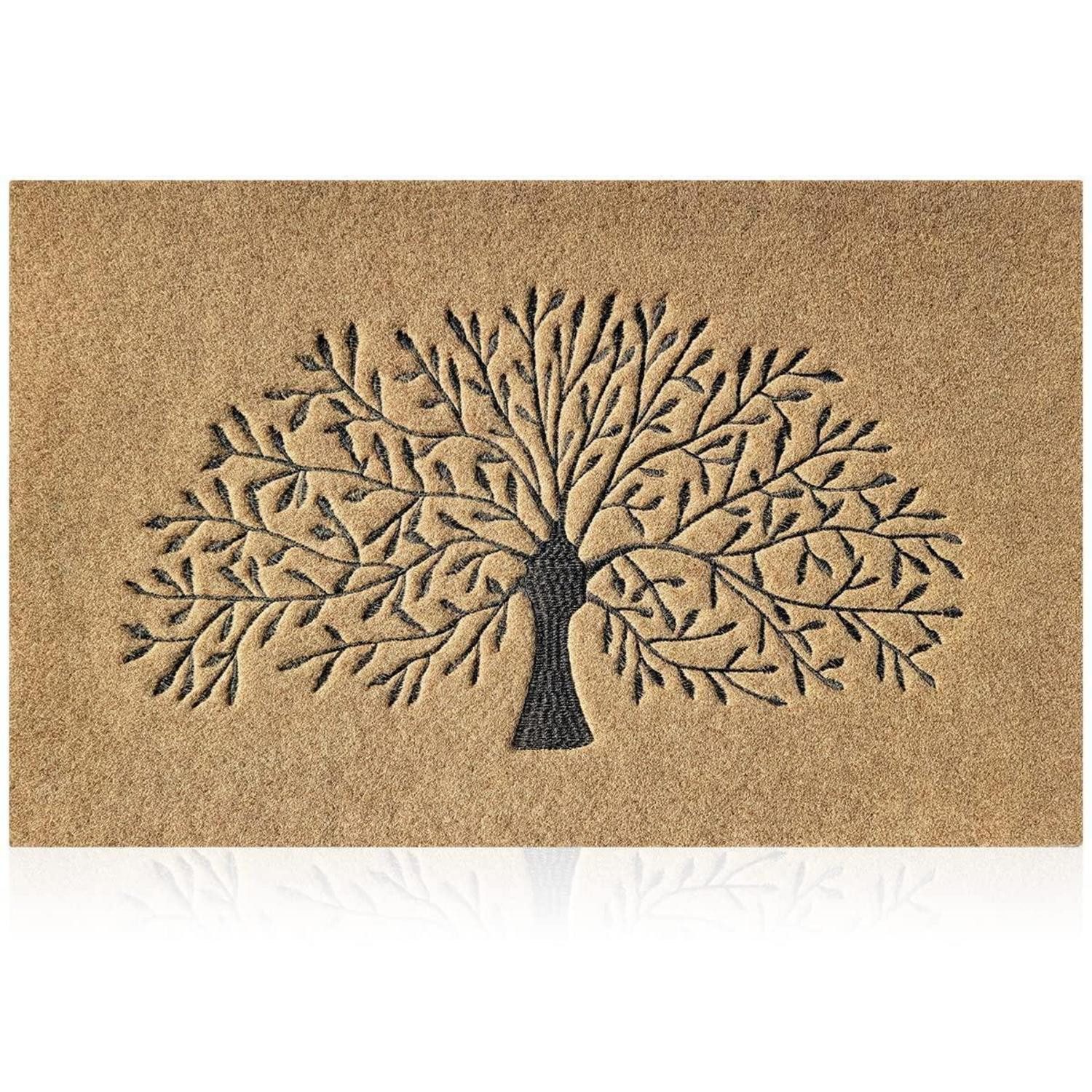 LuxusKollektion Fußmatte Willkommensmatte Baum Braun 45x70, rechteckig, Höhe: 6 mm