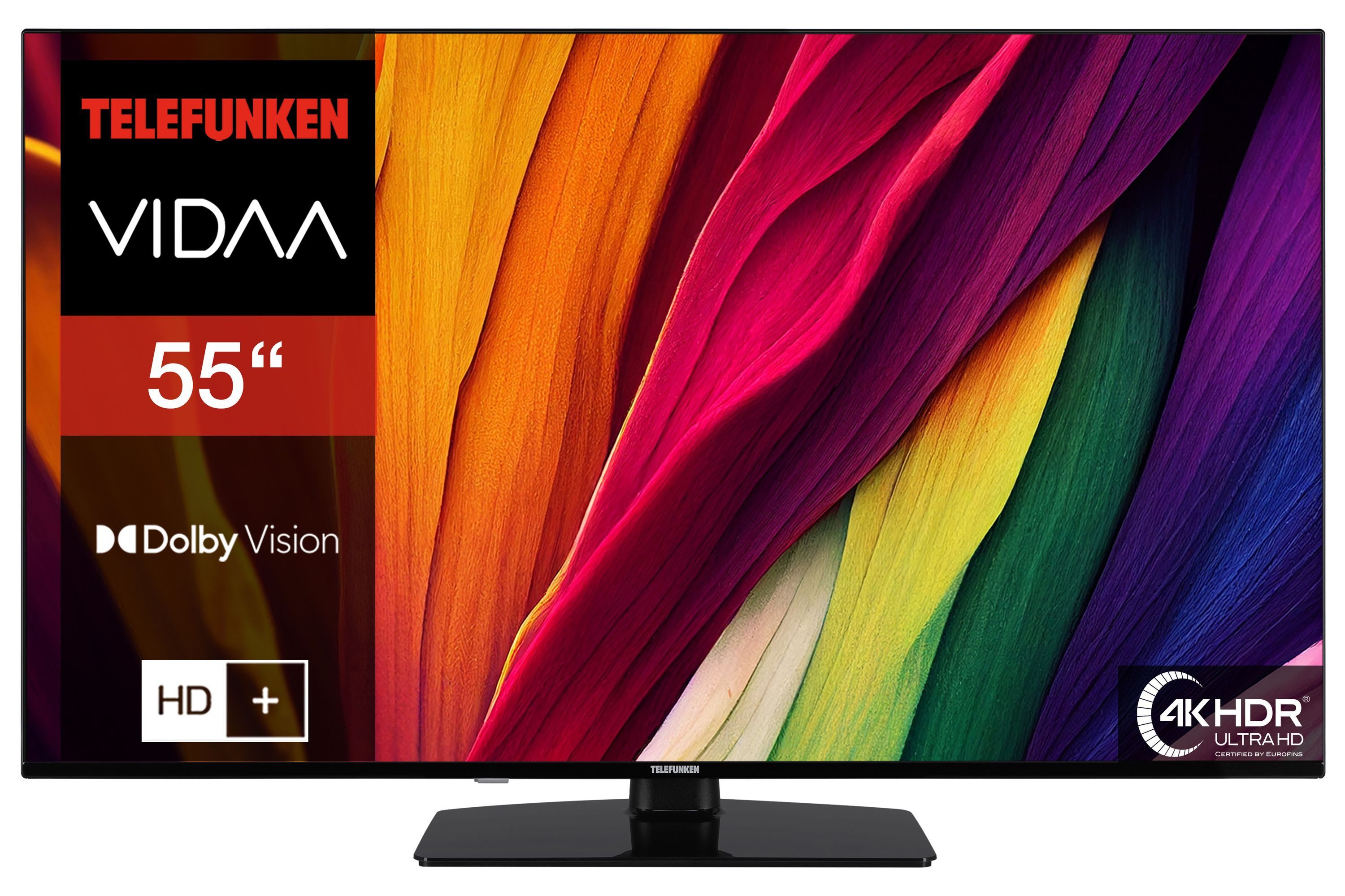 Telefunken XU55VP750M LCD-LED Телевизоры (139 cm/55 Zoll, 4K Ultra HD, VIDAA Smart TV, VIDAA Smart TV, HDR Dolby Vision, Triple-Tuner, 6 Monate HD)