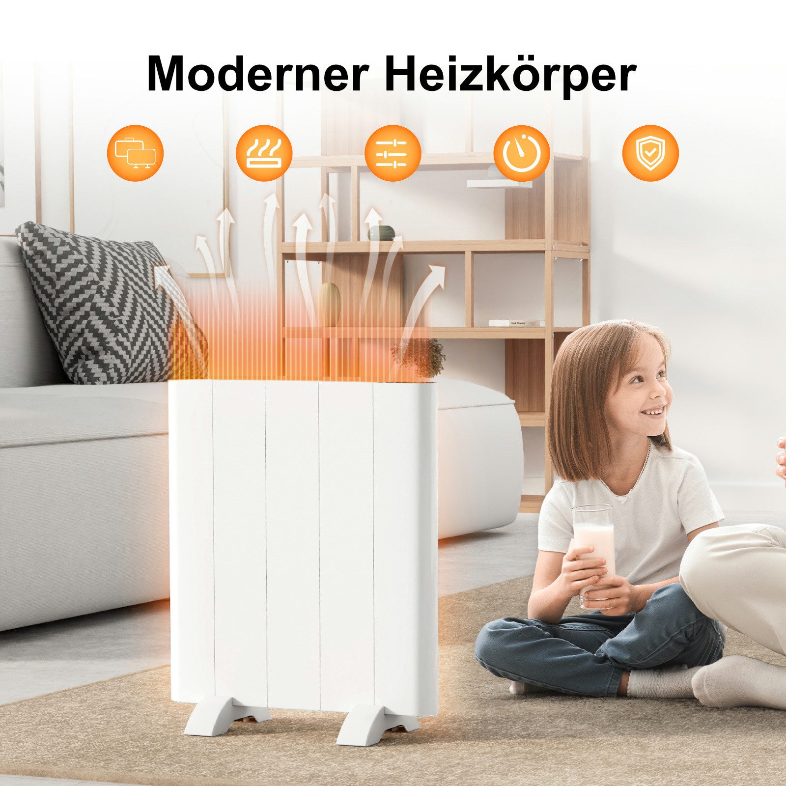 EMKE Elektro-Heizkörper 700W elektrische heizkörper Aluminium günstig online kaufen