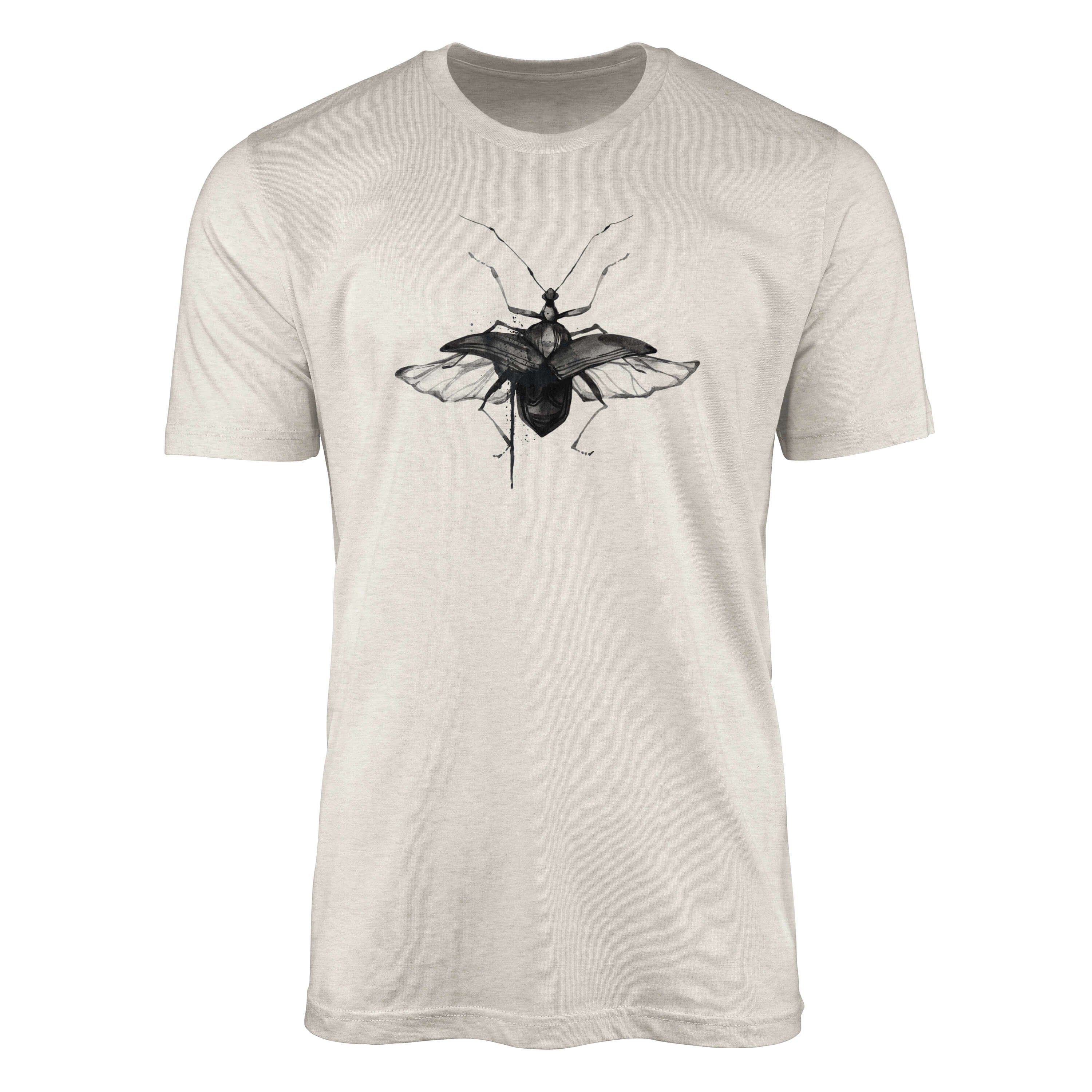 Sinus Art T-Shirt Herren 100% Farbe Motiv Shirt Bio-Baumwolle T-Shirt Aquarell (1-tlg) Nachhaltig Ökomode Käfer Organic