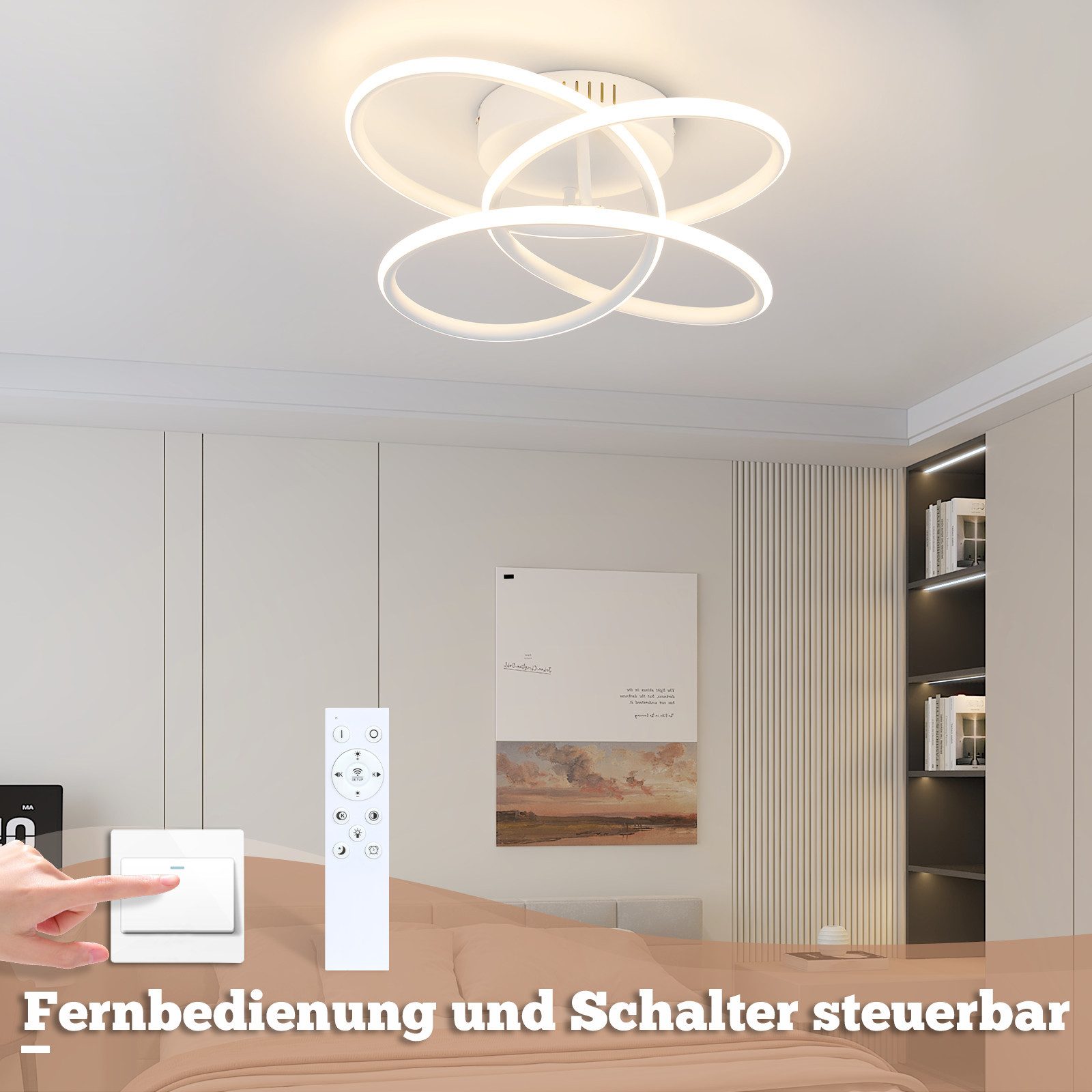 Nettlife LED Deckenleuchte LED Deckenleuchte Flur Schwarz Modern Dimmbar, D günstig online kaufen