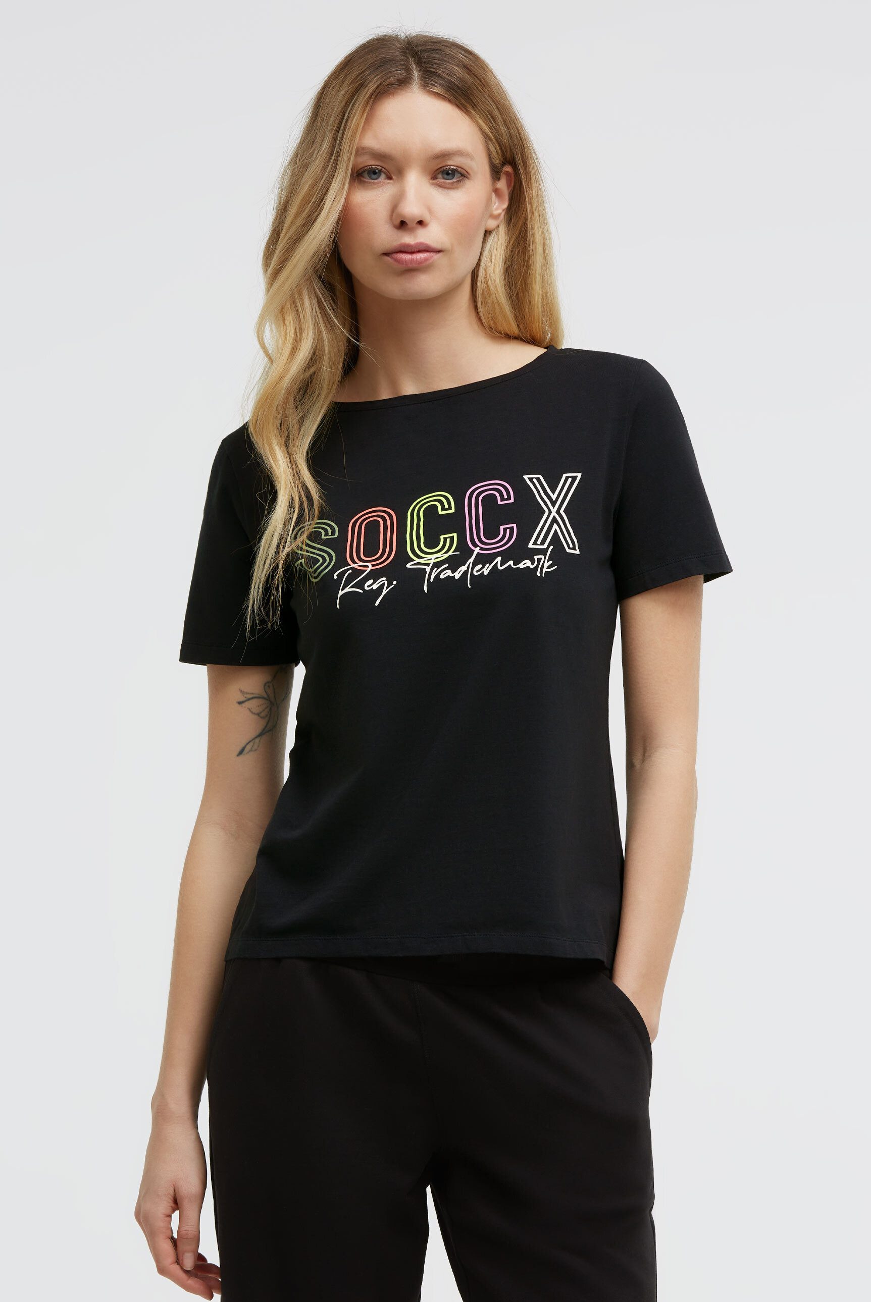 SOCCX Rundhalsshirt mit Necktape