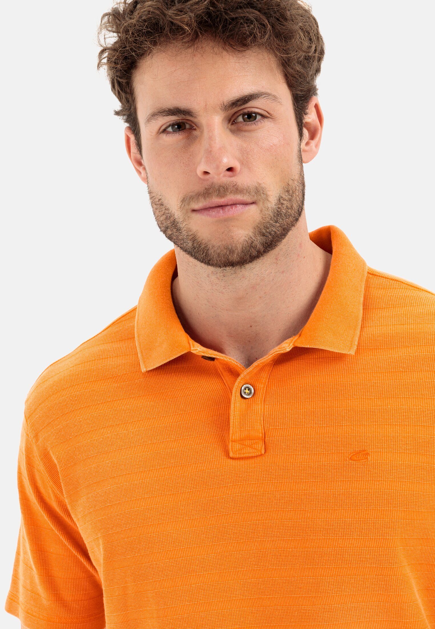 active im camel tonalen Shirts_Poloshirt Orange Poloshirt Streifenmuster