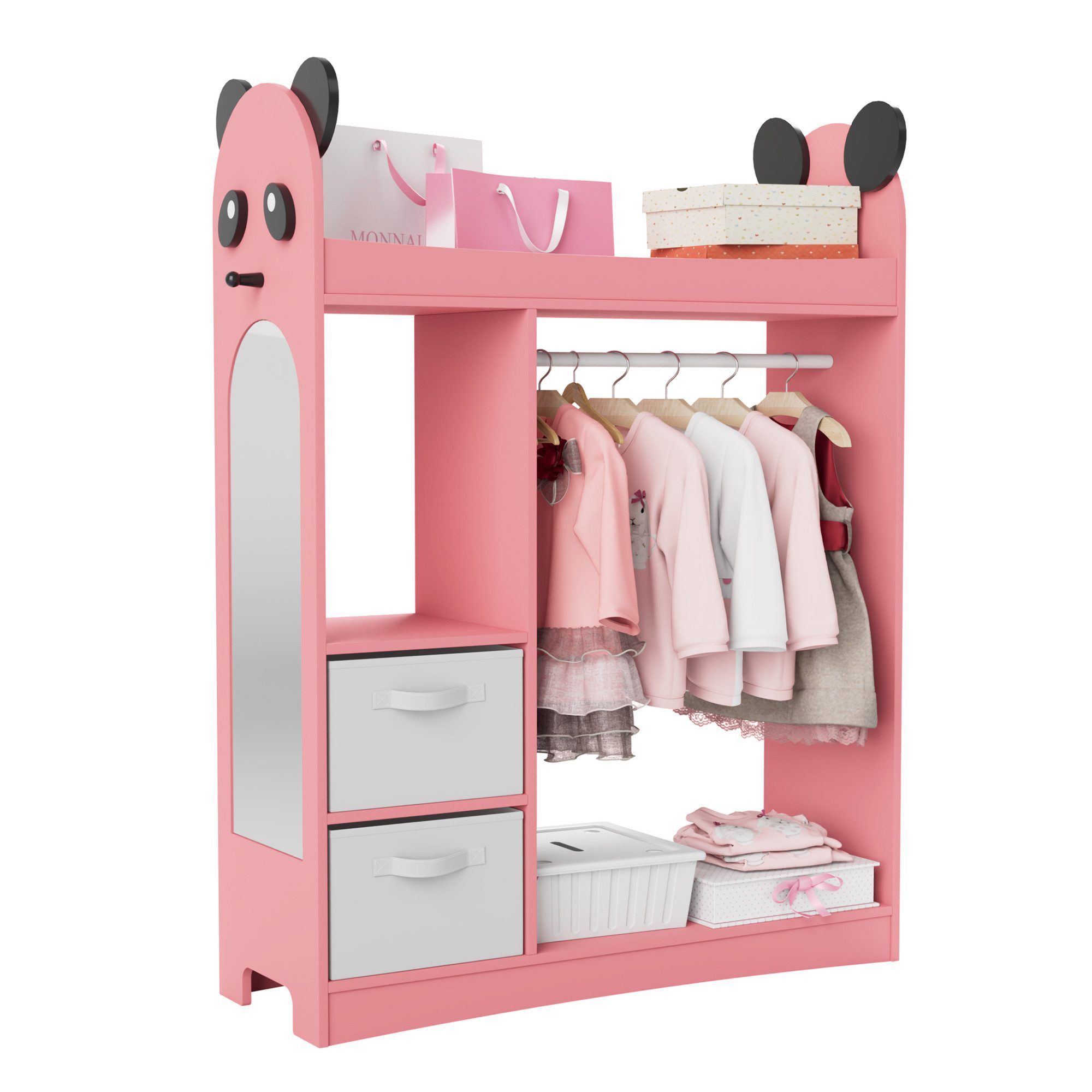 radelldar Kinderkleiderschrank Kleiderständer mit Kleiderstange (3-St) günstig online kaufen