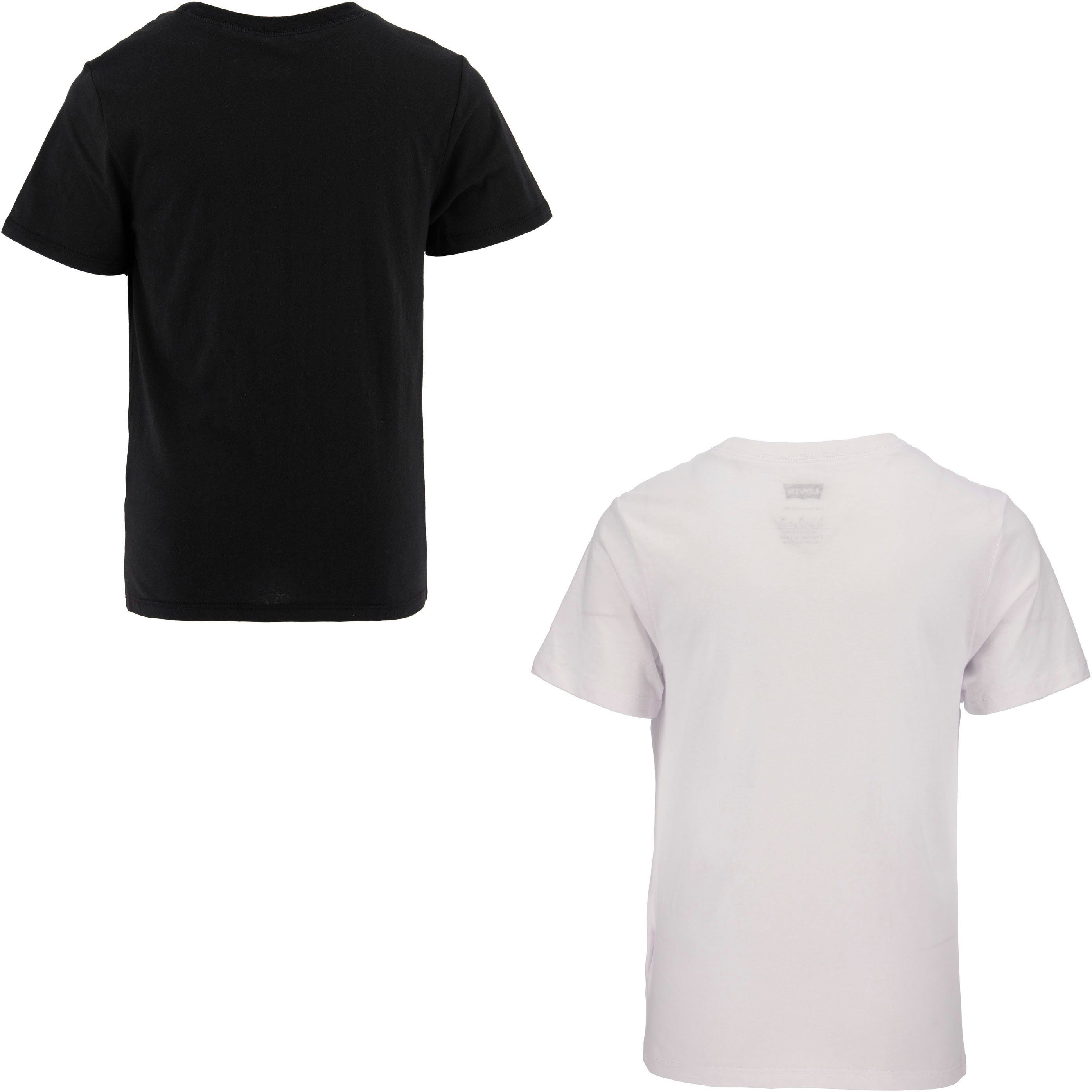 for BOYS T-Shirt NECK TEE Kids Levi's® (2-tlg) CREW black/white 2PK