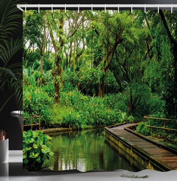Abakuhaus Duschvorhang Moderner Digitaldruck mit 12 Haken auf Stoff Wasser Resistent Breite 175 cm, Höhe 180 cm, Dschungel Wilder Exotische Wald Pier
